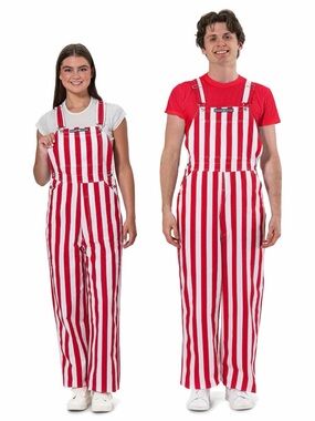 Game Bibs college game day Striped Red and White Overalls size medium